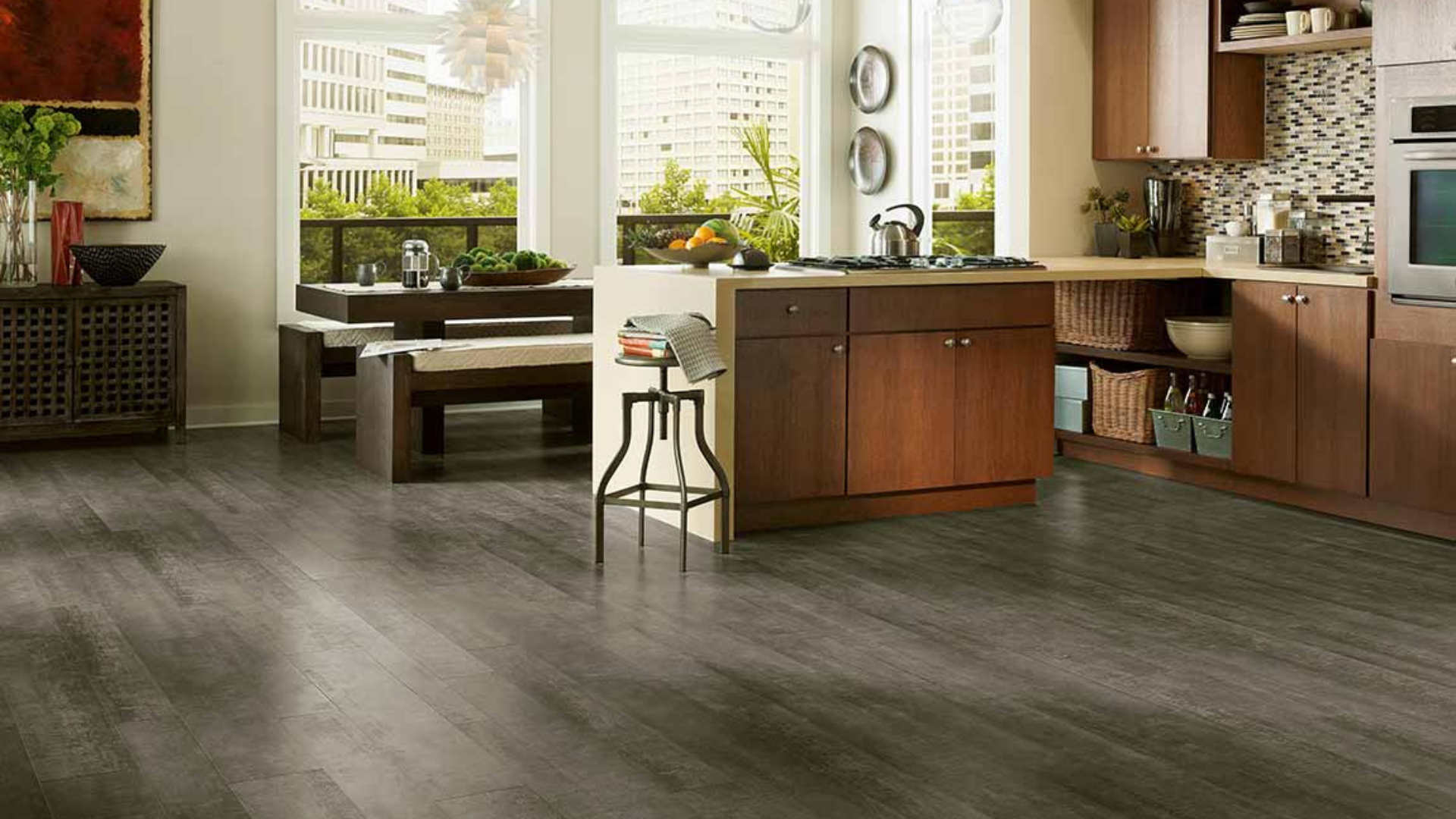 wood flooring in kitchen